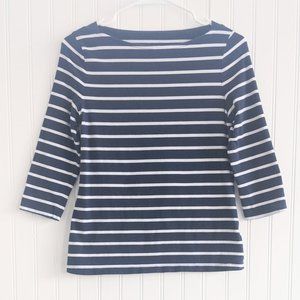 Women's 3/4 sleeve striped tee.